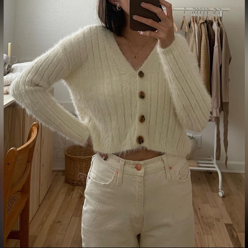 Misguided Fuzzy White Sweater